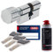 ToniTec Set aus ABUS Sicherheitsschloss Schließzylinder als Knaufzylinder Profilzylinder XP20 KXP20S mit Sicherungskarte 50/45K und ToniTec Pflegespray