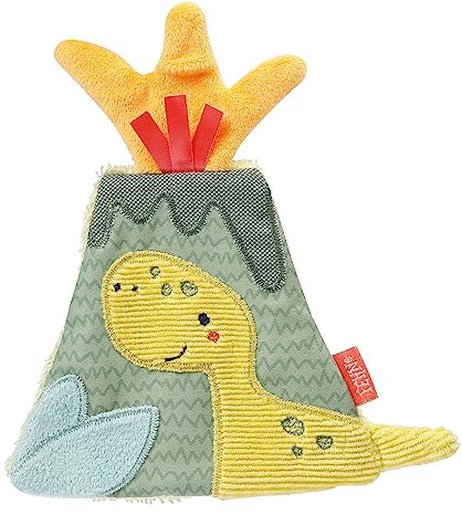 Fehn 051124 Knister-Vulkan – Activity-Rascheltier mit spannenden Strukturen zum Greifen, Lauschen, Spielen & Geräusche erzeugen, perfekter Begleiter für Babys und Kleinkinder
