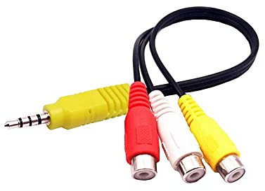 Video AV Composite Adapter Cable Replacement for TCL TV, 3 RCA to 3.5mm AV Input Adapter