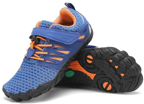 SAGUARO Barefoot Shoes Bambini Scarpe Barefoot Ragazzi Scarpe Minimaliste Ragazze Traspiranti Scarpe a Piedi Nudi Antiscivolo Scarpe Trail Running Scarpe Dita Azzurro,Gr.25