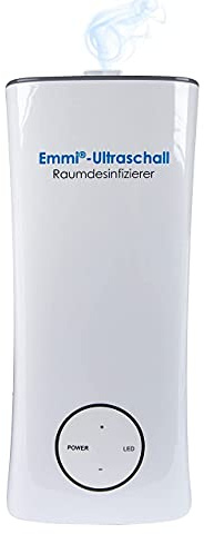 emmi-AIR Ultraschall Luftbefeuchter I 2,5 L I Leiser Luftbefeuchter bis 50 m² für Schlafzimmer, Büro & Wohnraum I 360° drehbar mit 3 Befeuchtungsstufen & LED-Anzeige für angenehme Raumluft
