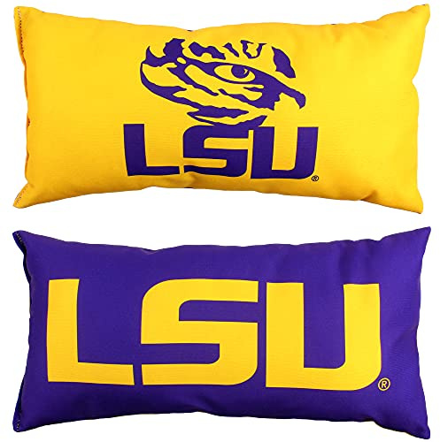 College Covers Everything Comfy LSU Tigers 2 Sided Bolster Small Travel Pillow Decorative Pillow 16 x 6