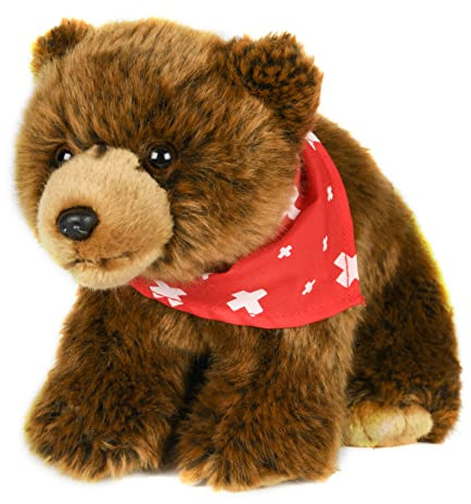 Uni-Toys - Braunbär mit Halstuch, stehend (groß) - 27 cm (Länge) - Plüsch-Bär - Plüschtier, Kuscheltier