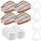 68 Pezzi 6001 Filtro per Respiratore Set, Filtri cotone Replacement per Protezione del Viso, con 60 Filtro in Cotone, 4 Filtri e 4 Tappo, per Antipolvere e Protezione Verniciatura Riutilizzabile