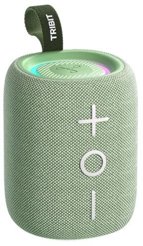 Tribit StormBox Mini 12W Bluetooth 5.4 Funklautsprecher, 360° Surround Sound, XBass, LED-Beleuchtung, 12h Spielzeit, IPX7 Wasserdichtigkeit, drahtlose Stereokopplung, Typ-C, zu Hause/draußen