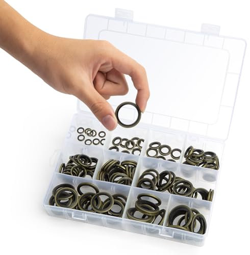 Kit 150 pz Rondelle di Tenuta Metallo-Gomma M6-M24 Set Professionale in Acciaio Zincato+Gomma NBR Guarnizioni per Tappi Olio, Impianti Idraulici e Compressori, Alta Pressione e Lunga Durata ✮GARANZIA✮