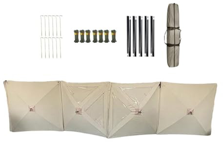 FytStycale Camping Windbreak Windshield Barrier Weatherproof Waterproof Windproof Windbreaker Wall Wind Blocker for Beach Outdoor BBQ, Beige