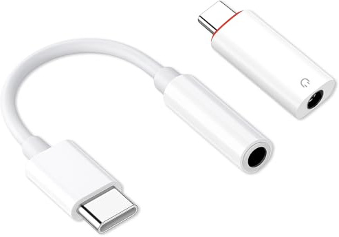 kwinfei 2 Piezas Adaptador de Auriculares USB C a Hembra de 3,5 mm, Cable de Audio Tipo C a Auxiliar con Chip DAC Hi-Fi, Compatible con Galaxy, Pro y más Dispositivos Android sin Puerto Jack