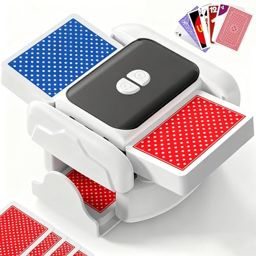 Automatic Card Shuffler, Rechargeable 1-2 Deck Electric Machine, 2 Modes
