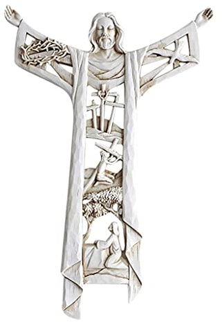 rockible Cristo Risorto Croce da Parete Crocifisso Home Figure Home
