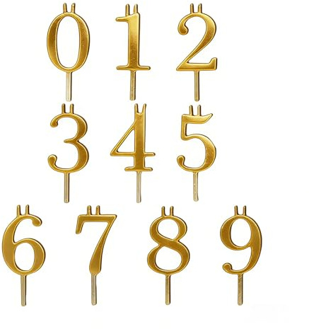 Mppchhn Number Candles Holder Set, 0-9 Steady Decorations,Silver Digital Style Candles Holders - for Friends Students Adults Men Women Bakers Birthday Cake Party Holiday Home Indoor