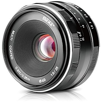 Meike Objectif Grand Angle APS-C 25mm F1.8 pour appareils Photo Sony E Mount NEX 3 3N 5 NEX 5T NEX 5R NEX 6 7 A6400 A5000 A5100 A6000 A6100 A6300 A6500