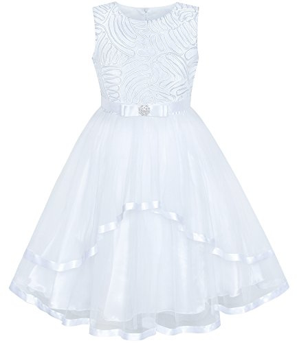 Vestido para niña Flor Blanco Boda Fiesta Dama de Honor 5 años