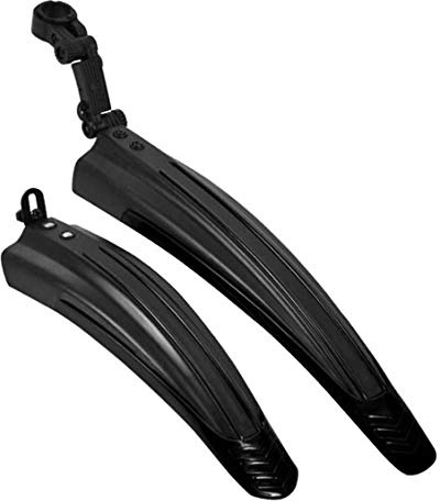 Free-fly Adjustable Road Mountain Bike Bicycle Cycling Tire Front/Rear Mud Guards Mudguard Fenders Set (Black)