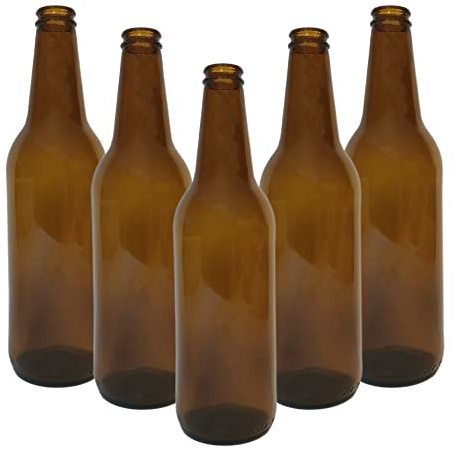 DIAH DO IT AT HOME 50x 500ml (16.9 oz) Amber Brown Glass Beer Bottles - Empty Reusable Homebrew Bottles for Craft Lager, Ale, Cider, Kombucha & DIY Fermented Drinks Storage
