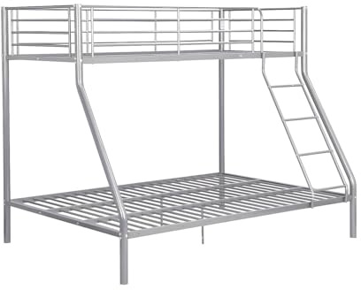 Vente-unique Letto a castello ELEVATIO IV - 90 e 140 x 190 cm - Acciaio - Argento