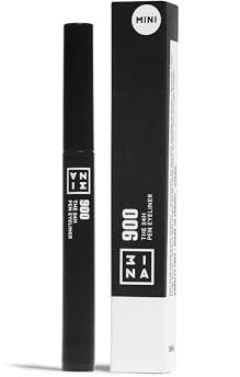 3INA MAKEUP - The 24H Pen Eyeliner 900 (mini) - Black Liquid Eyeliner 24h Longwear - Travel Size Matte Liner Sensitive Eyes