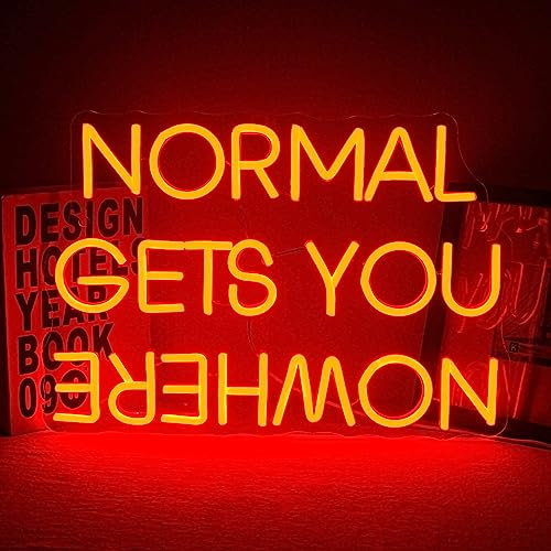 Wanxing Normal Gets You Nowhere Neon Schild Rot Neon Sign Schriftzug Inspirierend Neon Light Für Wanddeko Led Schild Leuchtreklame Für Schlafzimmer,Fitness- und Arbeitsbereiche