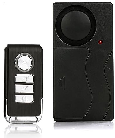 Meichoon Fahrrad Alarm Drahtloser Vibrations Bewegungssensor mit Fernbedienung Anti-Diebstahl Einbrecher für Fahrrad E-Bike Motorrad Roller Wagen Anhänger Ausrüstung Zaun 110db super laut