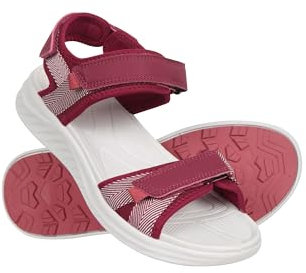 Mountain Warehouse Roam Women's Strap Sandals - Breathable Casual Shoes with Touch Strap Fastening EVA Cushioning - Summer Beach, Walking, Hiking & Outdoors Red Adult Shoe Size 6