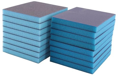 Dariokki Lot de 16 éponges abrasives réutilisables et lavables pour plastique, métal (120 220)