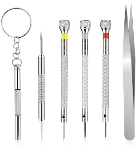 6 Stück Uhren Präzision Schraubendreher Set Präzisions Uhrmacherwerkzeug Mikro Schraubendreher Reparatur Uhrmacherwerkzeug Mini Uhrenwerkzeug Gehäuseöffner für Uhren Brillen
