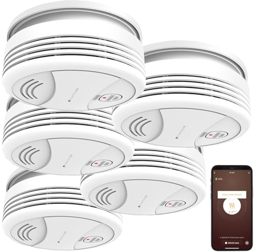 5 détecteurs de fumée connectés RWM-120.app avec commande vocale [VisorTech]