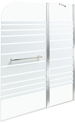 Minimalistisk Dusch- och Badkarsvägg med Dörr Transparent Härdat Glas Badrum 140 x 100 cm Silver Tuapi