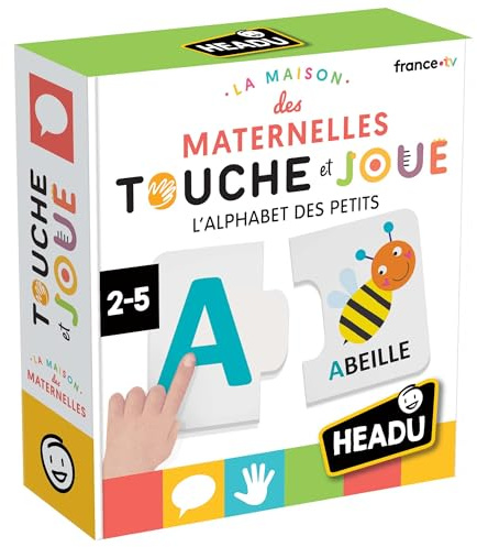 HEADU - L'Alphabet des Petits - Lettres Et Mots pour Les Plus Petits | Jeu Educatif 2 3 4 Ans, Jeu pour Apprendre à Lire et à Écrire, Collaboration Les Maternelles, Made in Italy, Idée Cadeau Enfants