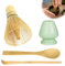 Juego de 4 escobas Matcha, batidor de té verde matcha, juego de iniciación matcha, escoba matcha de bambú, cuchara de bambú, pala de bambú, soporte para batidor, accesorios para la ceremonia del té