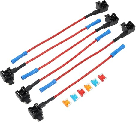 Hihaha Adaptateur Prise Fusible Profil Bas Kit Prise Fusible Support Prise Fusible Connecteur Support Fusible 6 Pièces Support Fusible Lame 32V avec 6 Fusibles (5A+10A+15A)