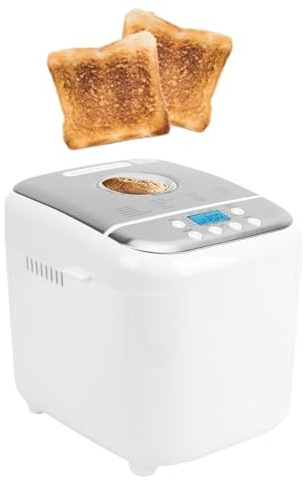 SENECESLI Brödmaskin, Automatisk Brödmaskin, Nonstick, 15 Timmars Timer, Programmerbar Hög Framgångsfrekvens för Hemlagad, Lätt Att Rengöra (white)