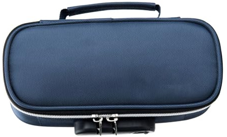 Stylish Locking Pencil Case with Spacious Storage for High School Students, Canvas Pencil Pouch with Combination Lock (Blue)