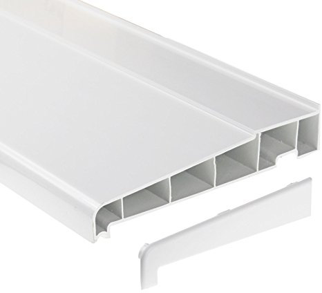 180mm Window Sill uPVC Plastic External Door Cill (with End Caps) - White, 2m
