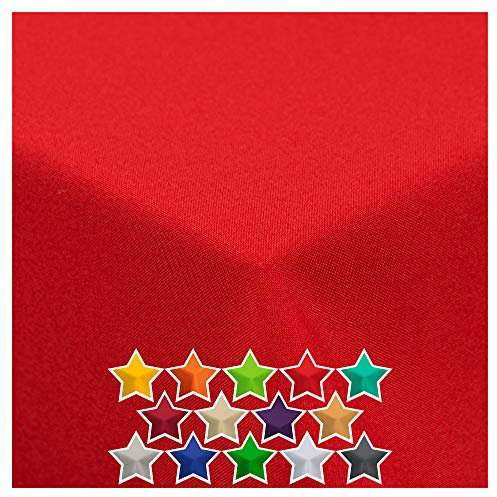 StoffTex Tischdecke I Tischläufer I Tischtuch I Tischwäsche I Dauerhaft Kratzfest I Tischdekoration aus Polyester für Wohnzimmer, Esszimmer, Balkon, Garten (Rot, 40 x 140 cm)