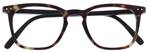 OPULIZE Bex Fernbrille Kurzsichtigkeit Groß Quadrat Cool Designer Rahmen Federscharniere Kratzfest Braun Schildpatt Herren Damen M64-2 -2.50