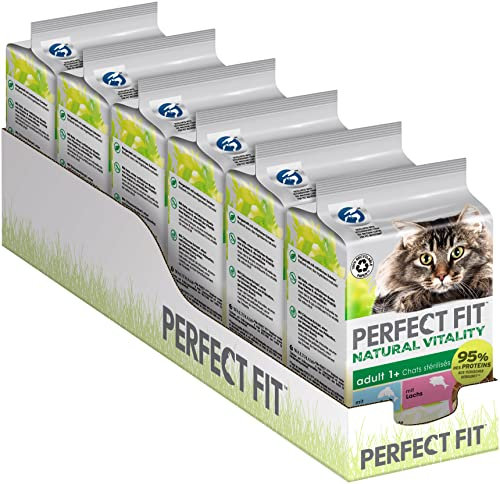 PERFECT FIT Adult 1+ Premium Katzenfutter nass - 36x50g Portionsbeutel - mit Hochseefisch und Lachs - Nassfutter für Katzen - ohne Getreide