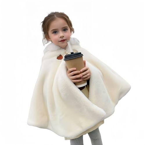 Proumhang Capa con Capucha para Niñas,Poncho de Invierno Cálido para Exteriores,Chaqueta con Capucha,Abrigo con Capa de Princesa, Ropa para la Nieve para Bebés y Niños Pequeños