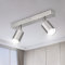 Ketom GU10 Deckenstrahler LED, Deckenstrahler 2 Flammig, LED Deckenleuchte Schwenkbar, Mattes Nickel Deckenlampe Spot, Modern Strahler Deckenspot für Küche, Wohnzimmer, Schlafzimmer