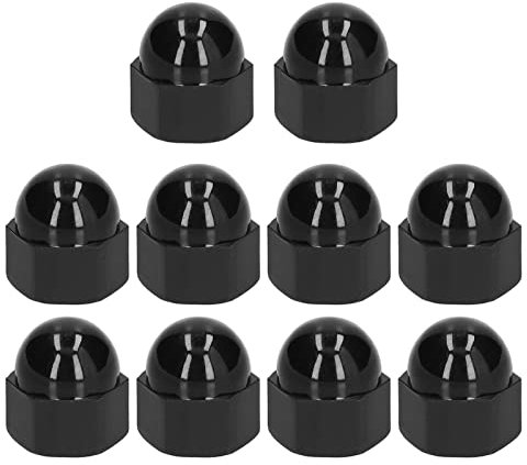 Tissting 10 Pezzi Copribulloni Auto 17 mm, M10 Copridado Ruota Nero Copri Bulloni Cerchi Auto Plastica Copri Dadi Esagonali per Pneumatici Tappi per Dadi Ruota