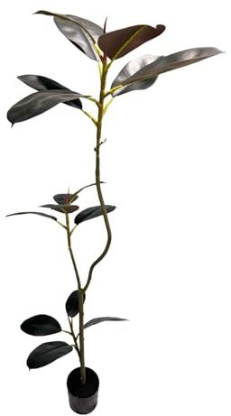 AfanD Künstlicher Gummibaum, 1,4 m hoch, künstliche Pflanzen für den Innenbereich, künstliche Bäume für Büro, Zuhause, Wohnzimmer, Boden, Terrasse, Veranda, Dekoration für Wohnzimmer, Boden, Terrasse,