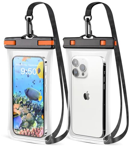 CITAMAMA wasserdichte Handyhülle 2 Stück, IPX8 Unterwasser Handyhülle TPU [3D Nahtloses Rahmen] Wasserfeste Handytasche für iPhone 15 Pro Max 14 13 Galaxy S24 S23 Ultra, bis zu 6.9 Zoll