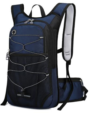 BWBIKE Outdoor Fahrradrucksack Fahrrad Trinkrucksack Leichter Wasserblasenrucksack Isolierter Fahrradrucksack für Wandern, Laufen, Radfahren, Klettern, Tiefblau