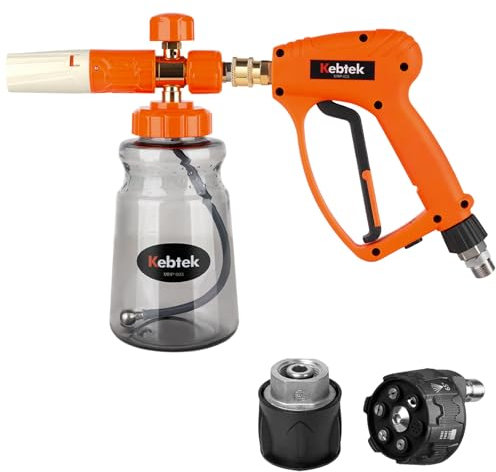Kebtek Pistola Idropulitrice 5200 PSI Compatibile con Karcher K2–K7, con Lancia Schiuma Autolavaggio, Ugello 6 in 1, Attacco Rapido da 1/4 e M22 14 mm (MRP-003-A)