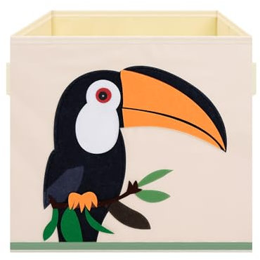 decalsweet Cajas Almacenaje Infantil Plegable con Asa, Cajas Organizadoras Juguetes Extra Grande Tela, Baul Juguetes Infantil Armario Bajo Cama, 33 cm (Colibrí)