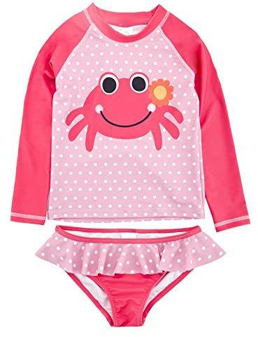 Queue de Sirene Robe Maillot Bain Crabe à Manches Longues pour séchage Rapide Moyen et Dessin animé pour Enfants mignonbain pour Enfants de 1 à 8 ansbain Taille Plus