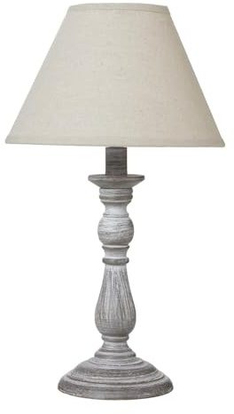 Hill Interiors Augusta Column Table Lamp (UK Plug) (31cm x 12cm x 12cm) (Grey)