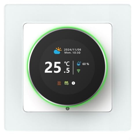 Gdfnmogo Termostato de calefacción de suelo para sistemas eléctricos, calentadores de agua y calderas, interruptor WiFi programable de 16 A/3 A con aplicación y control de voz, (calentamiento de agua)