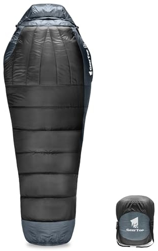 GEERTOP Saco de Dormir Invierno Momia para Adultos - Grafeno & Fibra Vegetal, 3-4 Estaciones (1500g, Confort -3°C a 4°C), Repelente al Agua, para Camping y Coche