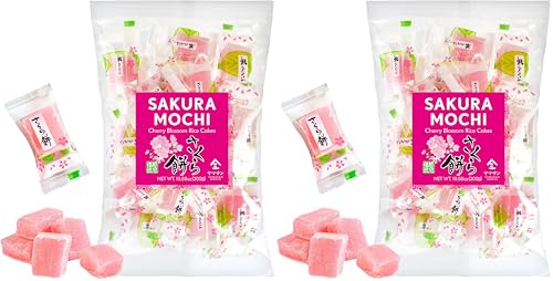 YAMASAN KYOTO UJI Japanese Sakura Mochi Candies -Cherry blossom Rice Cakes- Aromatic Flavor of Japanese Spring 300g/10.58oz (Pack of 2)